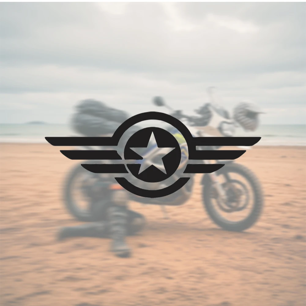Round Aviator Star Wings Auto Sticker Vinyl Decal for Car Motorcycle Bumper Trunk Waterproof Graphic Sticker
