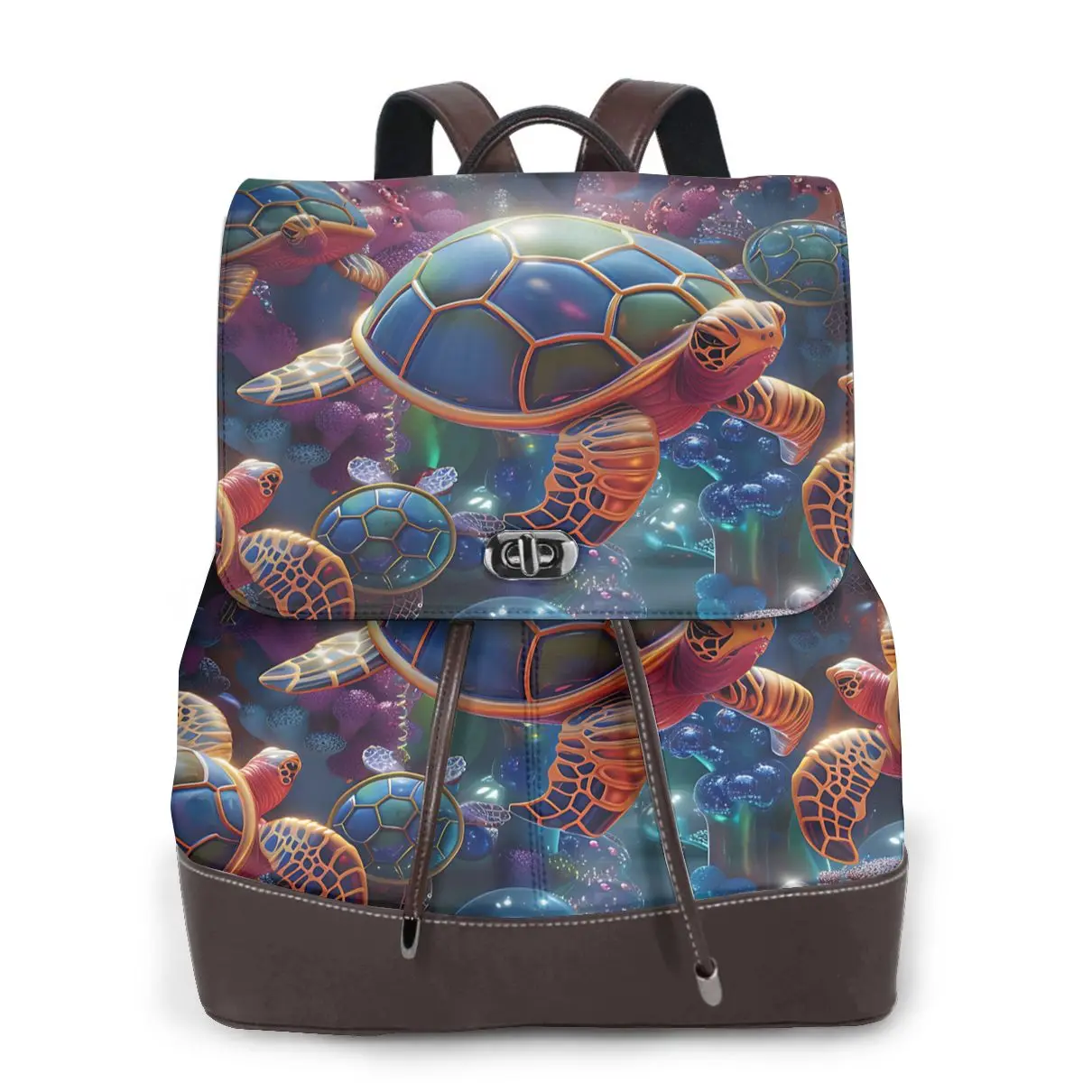 กระเป๋าเป้สะพายหลังผู้หญิงลายเต่าแฟนตาซี 3 มิติ ดีไซน์ใหม่สุดฮิต หนังคุณภาพสูง เรียบง่าย ทันสมัย จุของได้เยอะ