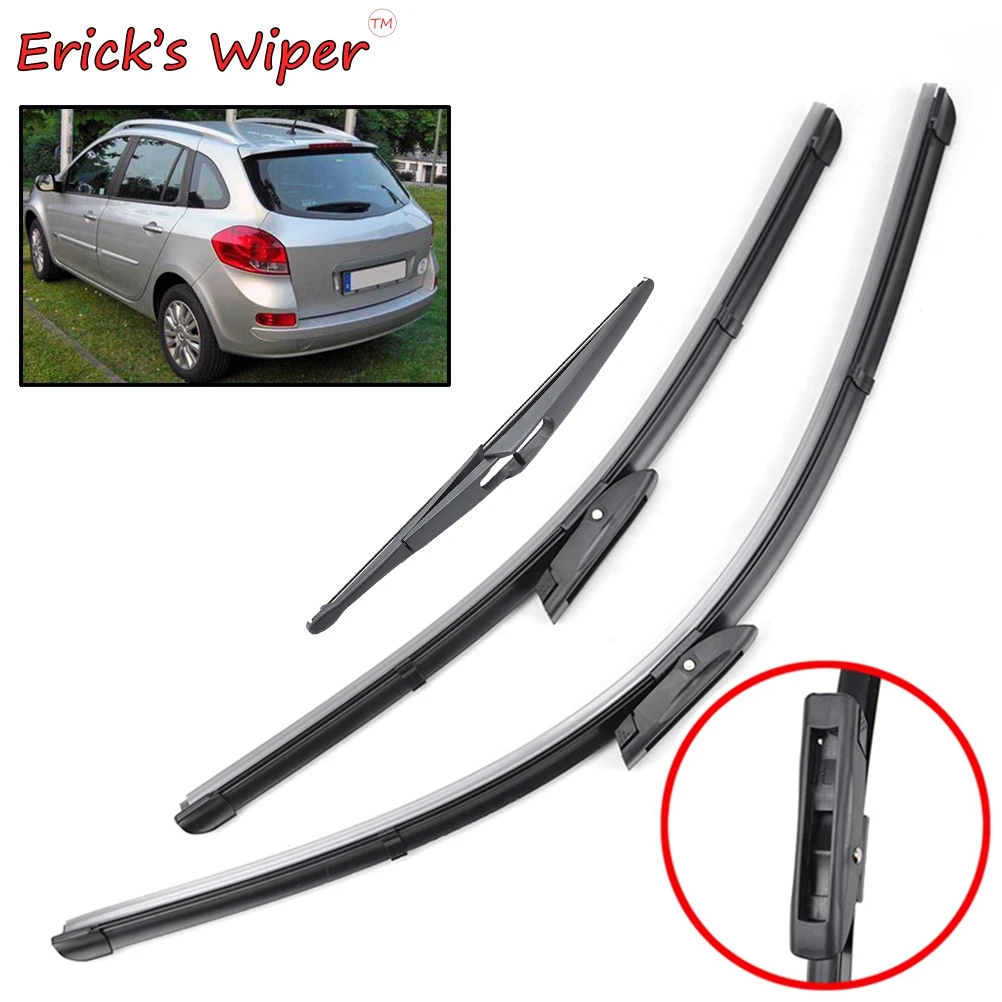 Erick\'s Wiper Front & Rear Wiper Blades Set For Renault Clio 3 Grandtour 2008 - 2012 Windshield Windscreen Window 24\