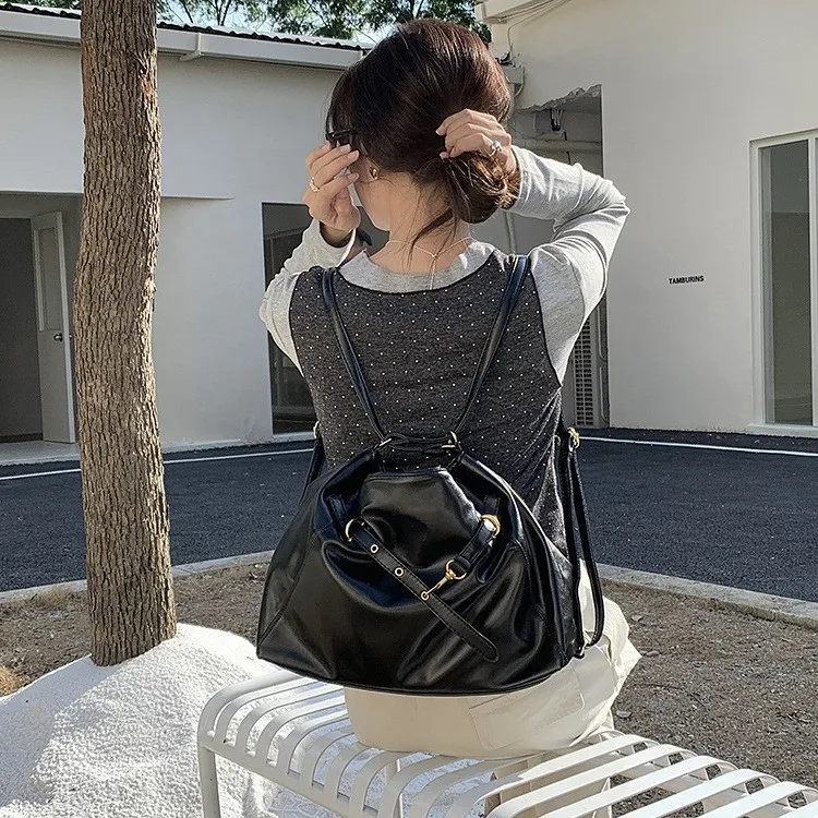 

Ретро-сумка большой вместимости, модная городская минималистичная сумка на два плеча, повседневная сумка-тоут на одно плечо, осенне-зимняя новинка