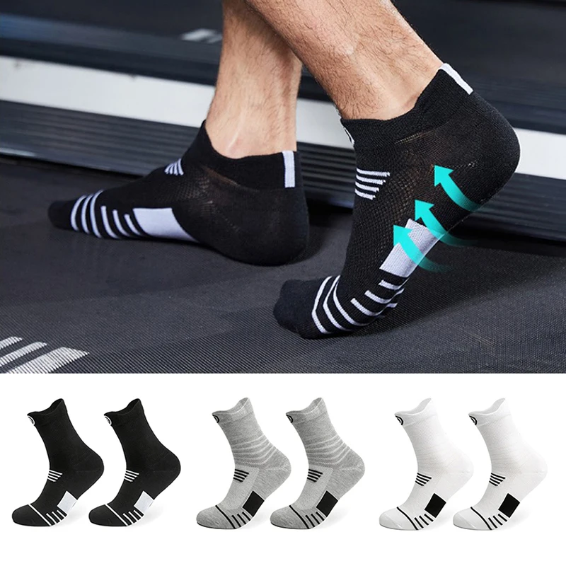 Spring Autumn Men's Sport Socks Breathable Cotton Cycling Basketball Football Soccer Running Trekking Travel Socks