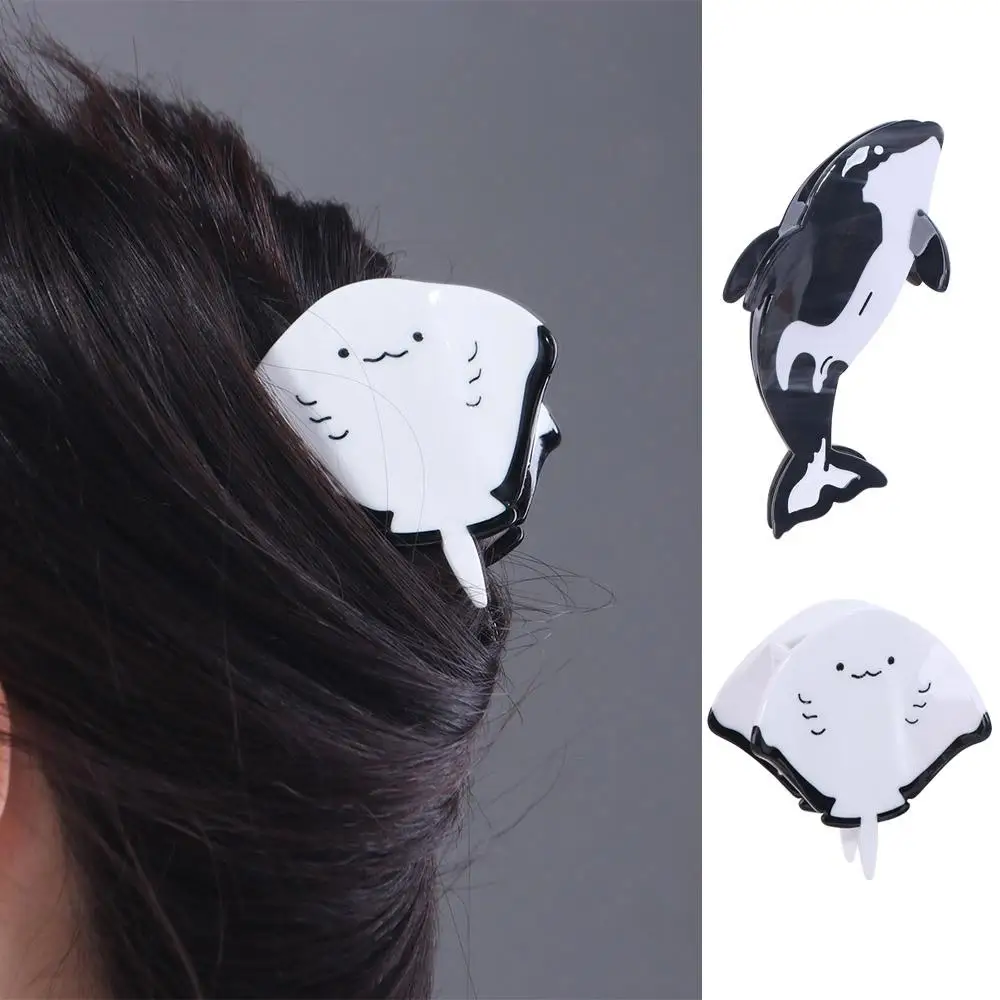 

Acetic Acid Manta Ray Hair Clip Ocean Series Fish Killer Whale Hair Claw Cartoon Creative Acetate Marine Organism Hairpin Girls