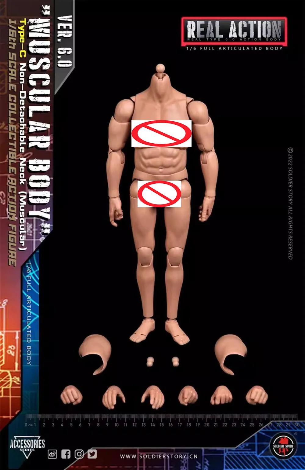 1/6 Soliderstory SSA-001 SSA-002 SSA-003 Man Flexible Moveable Body Doll Figure Hand Foot Toys Model For 12" Doll Figure - Image 3