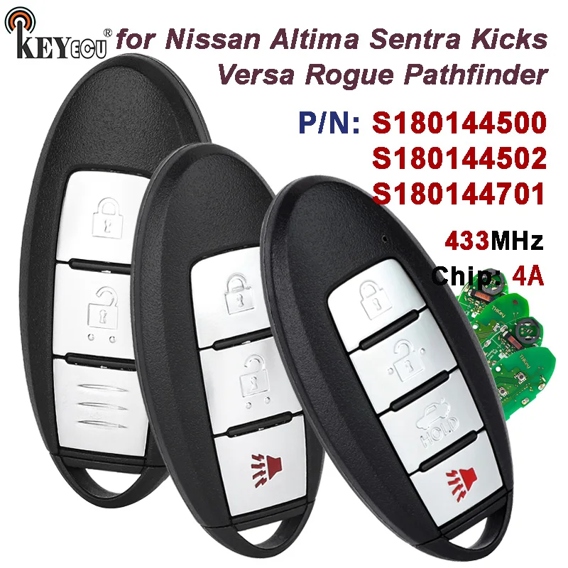 

Чип KEYECU 433,92 МГц 4A S180144500 S180144502 S180144701 для Nissan Altima Sentra Kicks Versa Rogue Pathfinder, дистанционный брелок