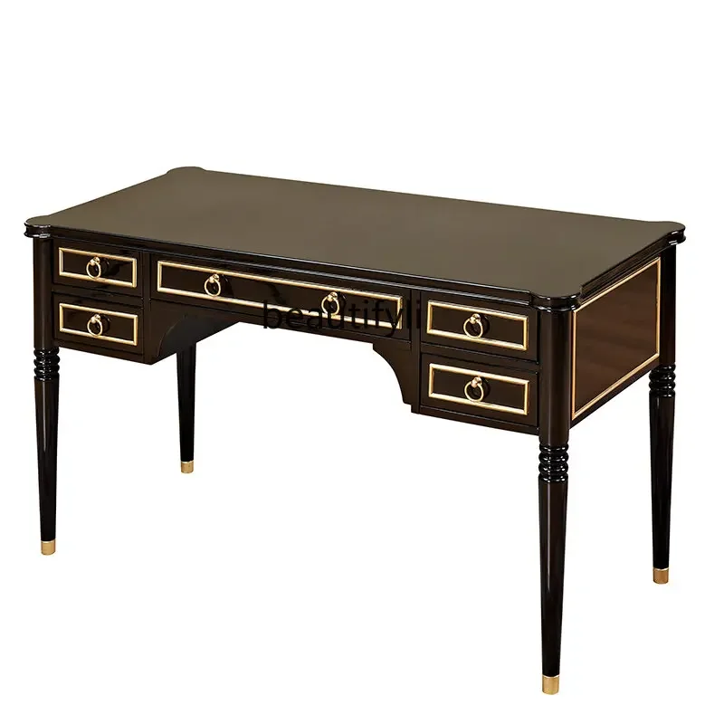 

R1 New Classical Post-Modern Desk Solid Wood Paint American Desk European New Chinese Desk Study Furniture