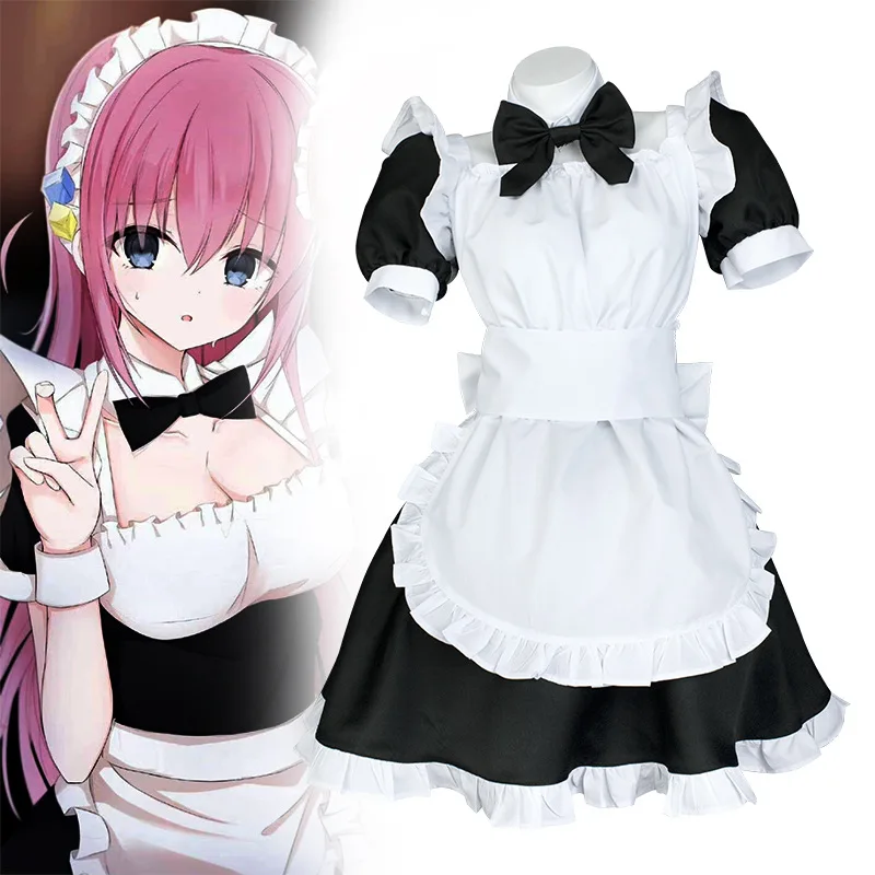 Anime Gotou Hitori Cosplay Costumes Maid Uniform Bocchi The Rock Cos Hitori  Kita Ikuyo Yamada Ryo Dresses Wig Halloween Clothes