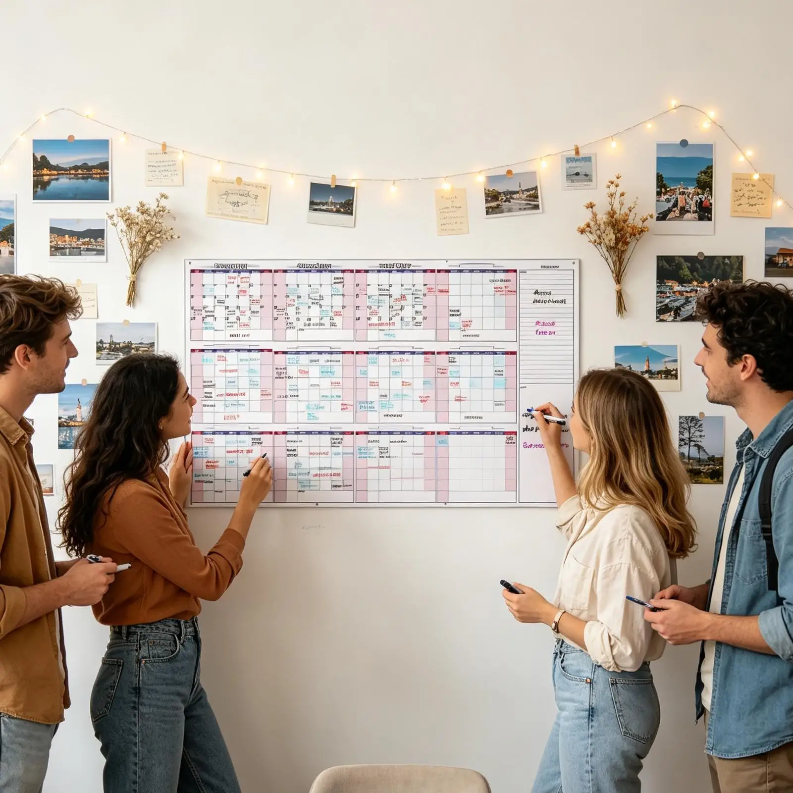 Calendar For Wall 12-Month Undated Dry Erase Reusable Monthly Planner Organizing & Planning Big Wall Calendar For Kids Adults