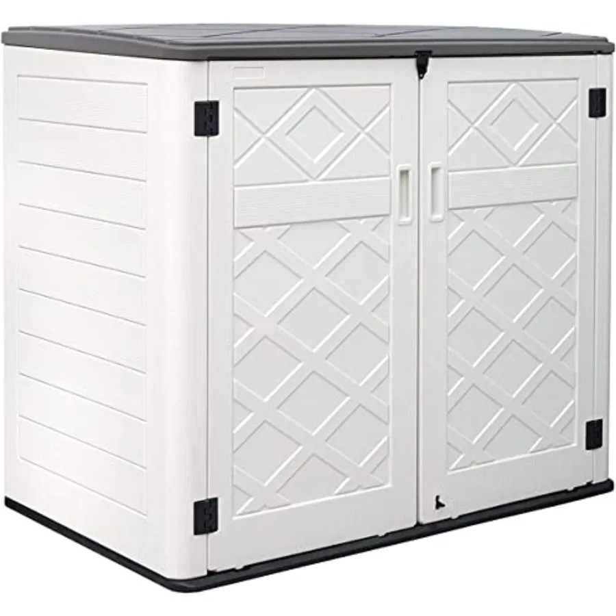 Larger Outdoor Storage Shed Weather Resistance, Horizontal Outdoor Storage Box Waterproof for Garden, Patios, Backyards, Capaci