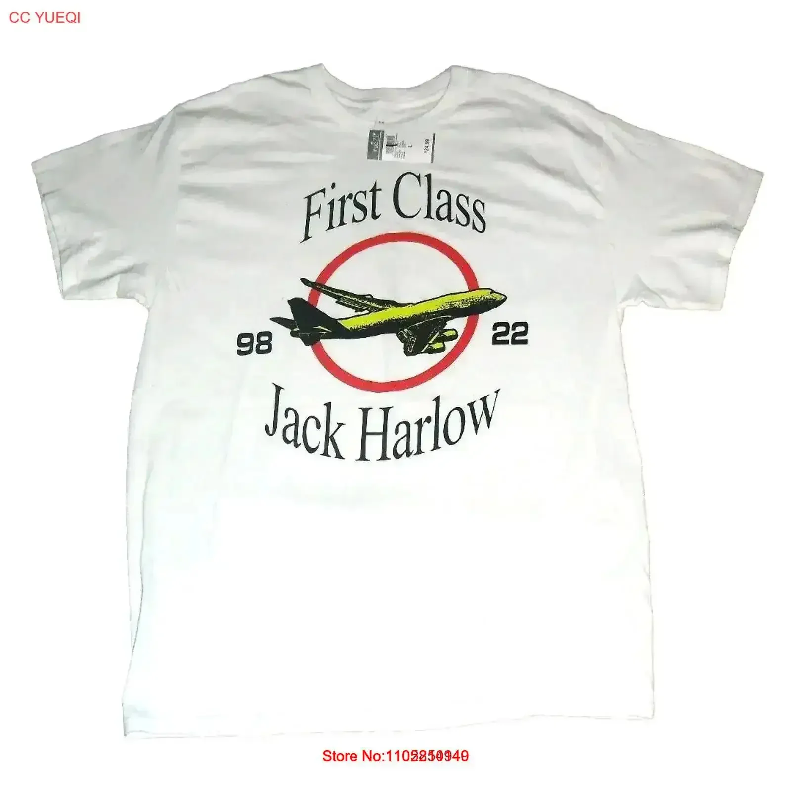 Jack Harlow First Class Mens Music White T shirt sz Medium New with Tags vintage Washed Stylish fashion designer clothes