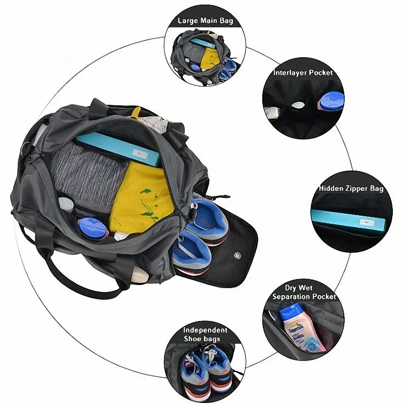Men And Women Gym Bags For Fitness Training Outdoor Travel Sport Bag Multifunction Dry Wet Separation Bags Sac De Sport Gym Bag