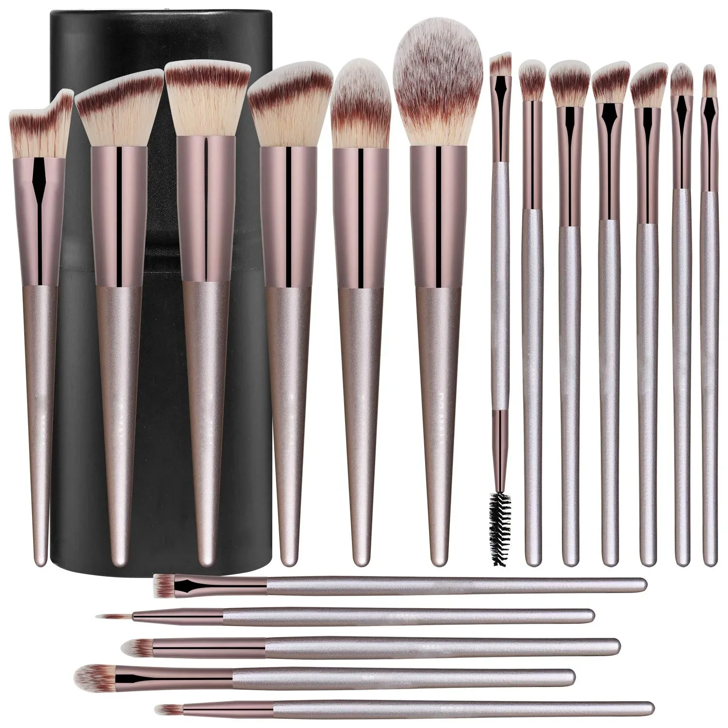 

Makeup Brush Set 18 Pcs Premium Synthetic Foundation Powder Concealers Eye shadows Blush Make-up for Women with Black Case