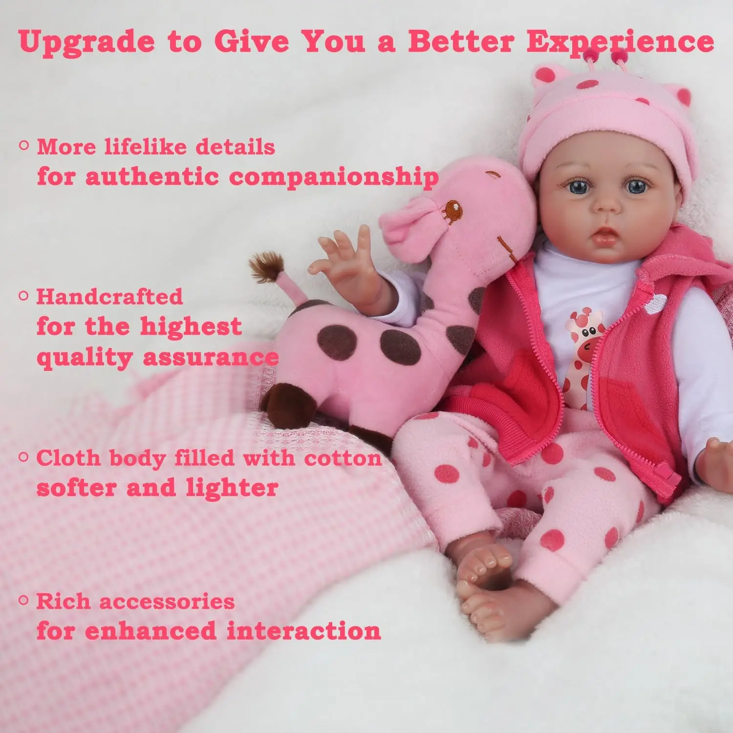 Reborn Baby Dolls - 22 inches Realistic Newborn Soft Vinyl Baby dolls Toy for Kids Age 3+