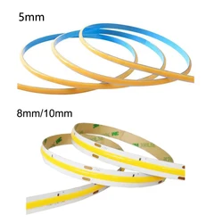 5mm 8mm 10mm COB LED Strip Light 384 LEDs High Density Flexible COB Led Lights RA90 3000K-6000K Linear Dimmable 12V 24V