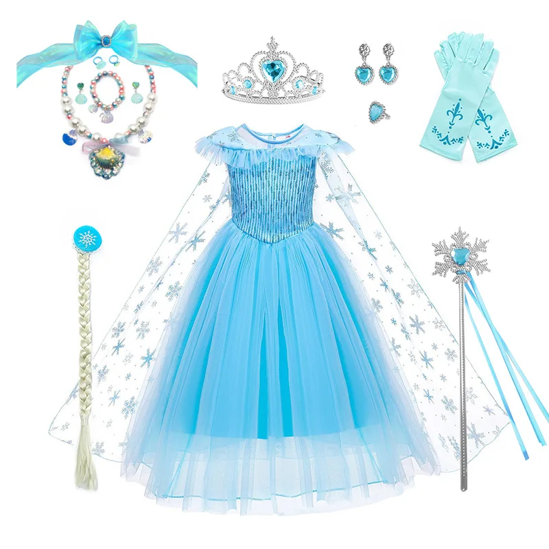 

HXCMall Toddler Little Girls Movie Princess Frozen Elsa Birthday Party Cosplay Halloween Dress