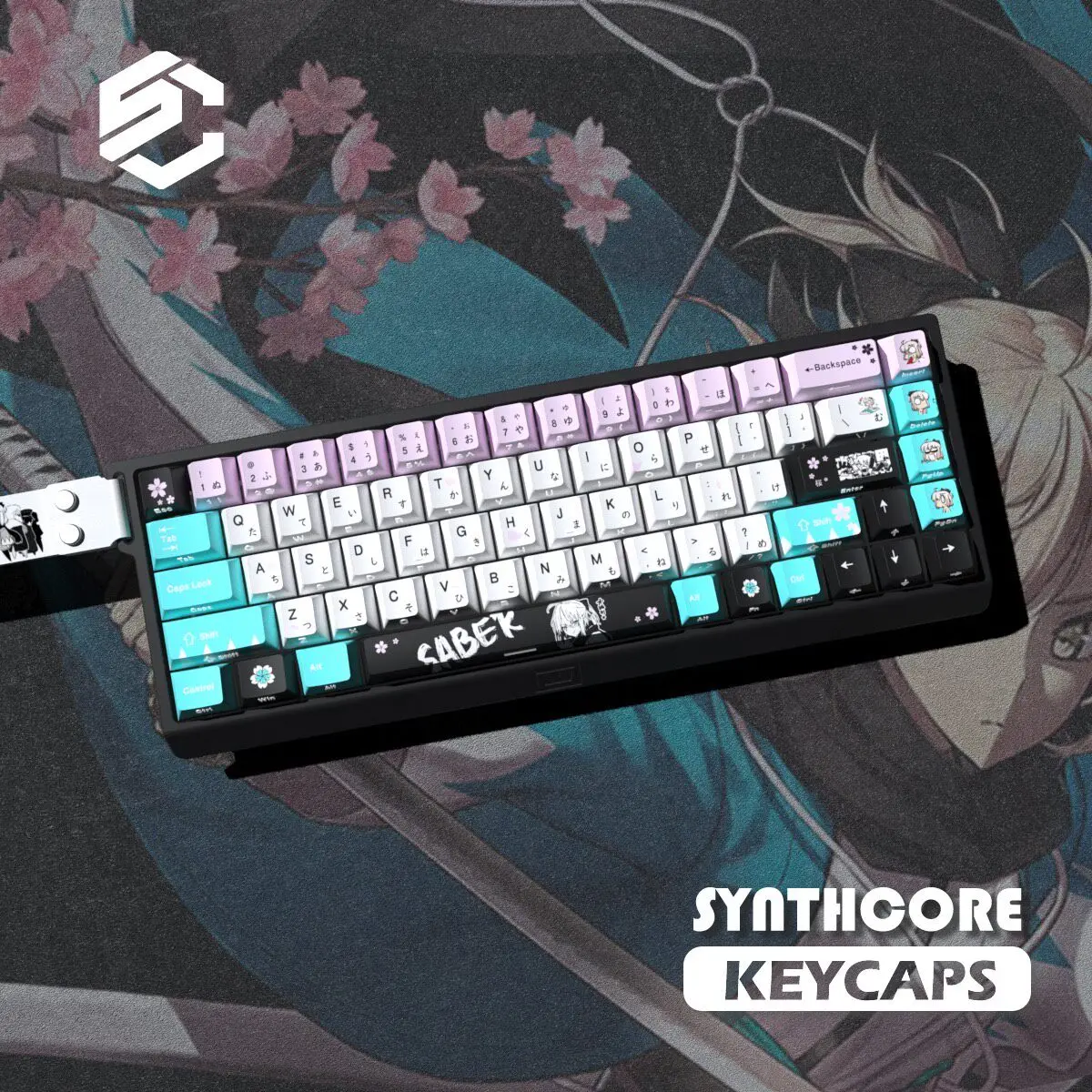 Custom Indigo Warrior Maiden Grey Cloak Wanderer Keycap Set, Anime Style PBT Dye Sublimation Cherry Profile Gift