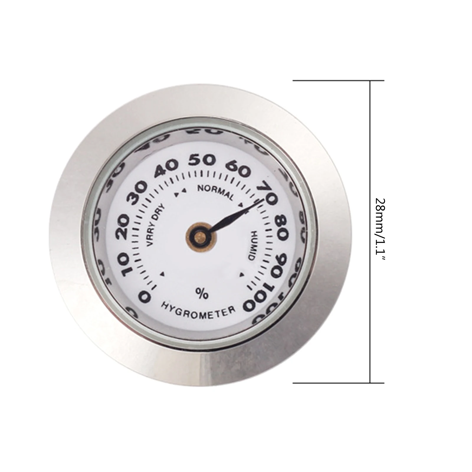 28mm Mini Round Cigar Hygrometer High Precision Moisture Meter Tobacco Humidor Humidity Gauge