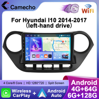 Camecho 6+128G Car Radio Wireless CarPlay Android Auto For Hyundai I10 2014-2017 Car Intelligent Systems GPS Stereo 4G WiFi RDS