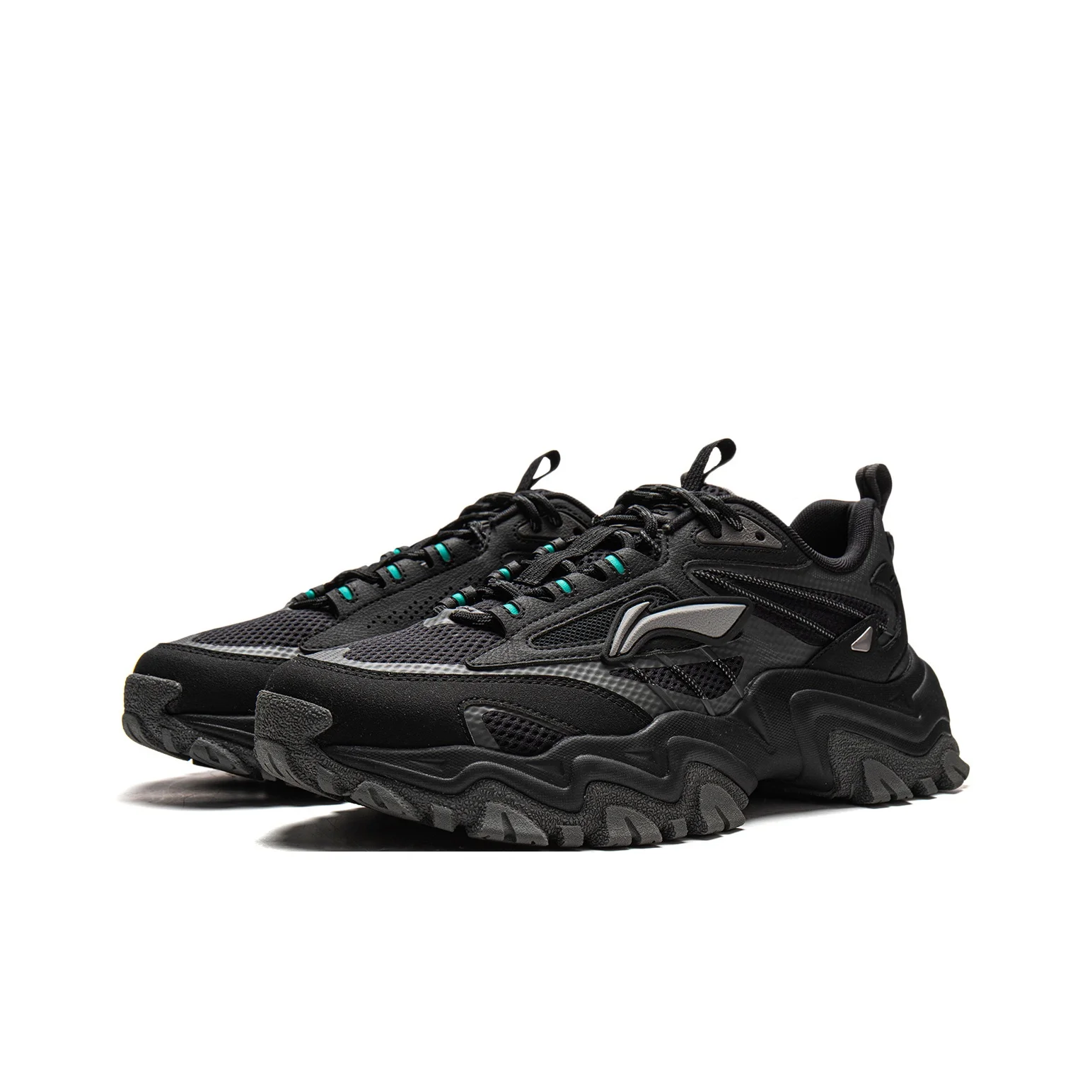 Li Ning Joyful Journey Low top Chunky Sneakers Men's Black Gray AGLW007-2 view 4