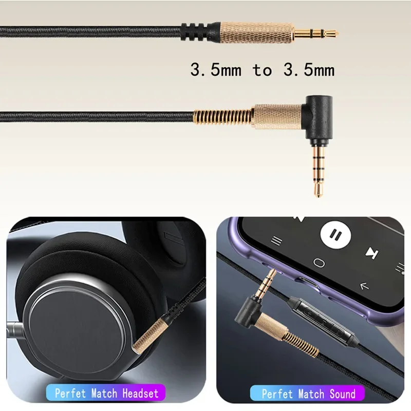 Кабель для Philips Fidelio X2HR L2 SHP9600 SHP9500 B&OH3 H6 H8 w800BTAudio Кабель Aux Wire с универсальным пультом для микрофона