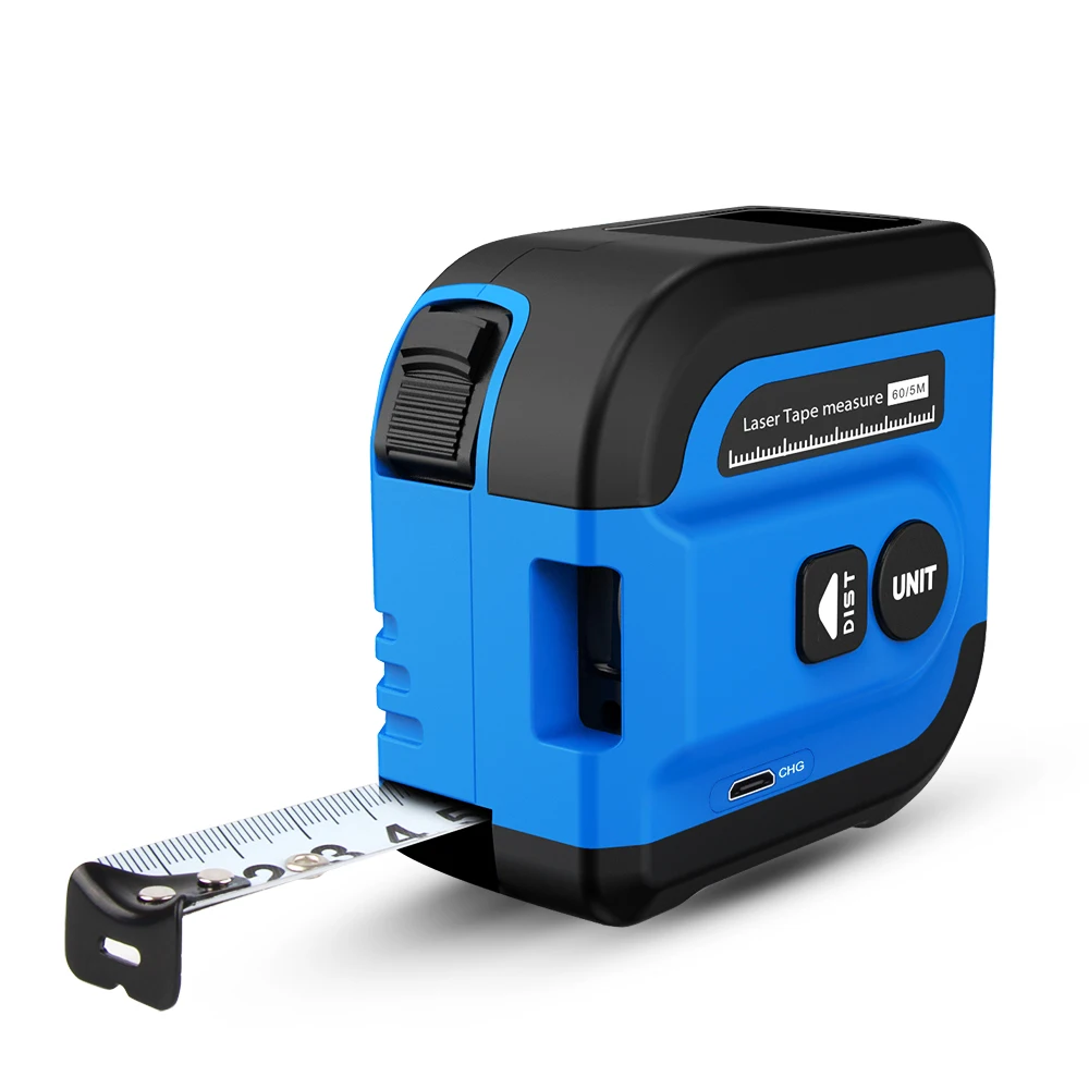 

Digital Laser Distance Tape Rangefinder 2-in-1 Meter Measure Range Finder 40m 60m Self-locking Ruler