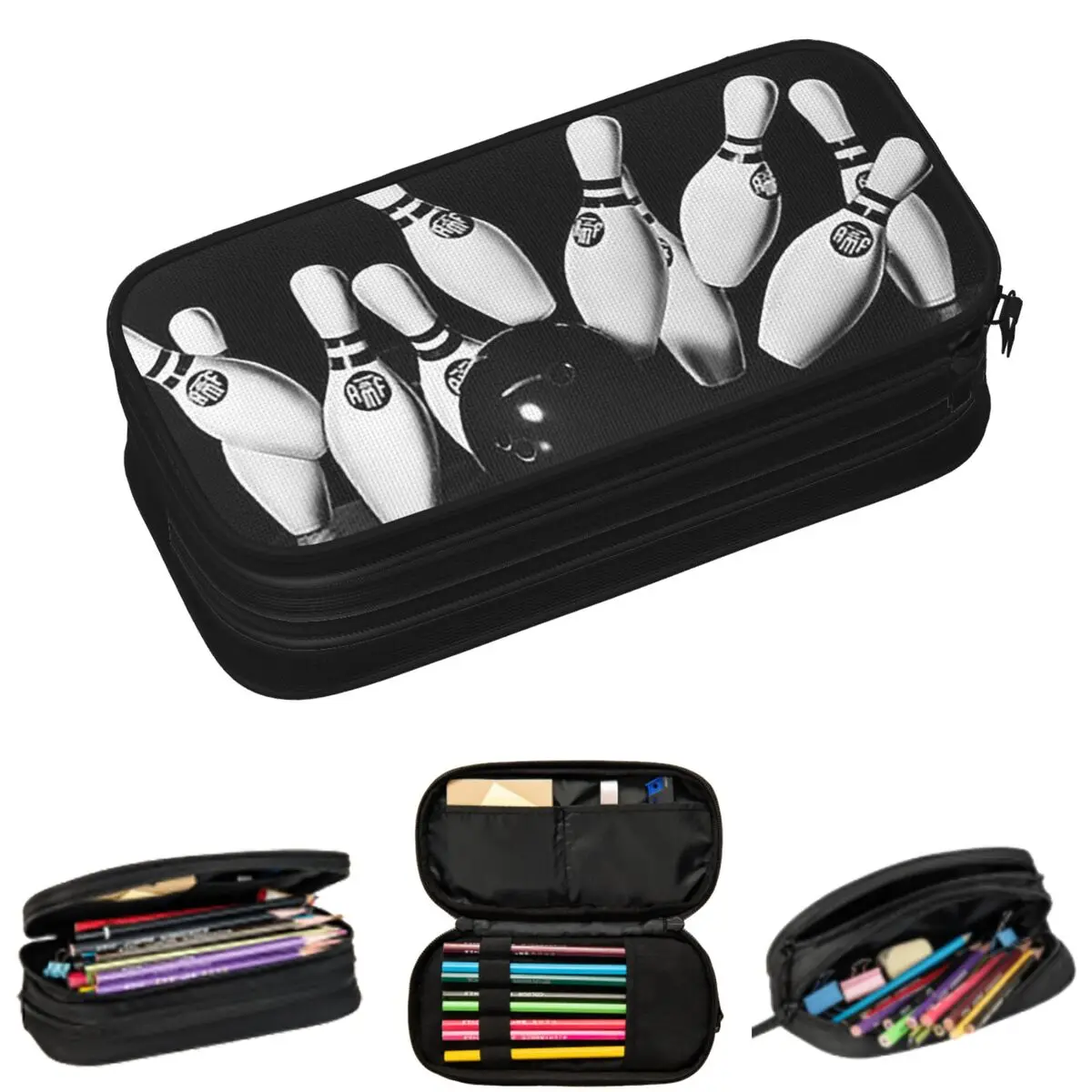 

Дизайнерские пеналы для карандашей и ручек с тематикой боулинга, подарки для студентов, вместительные пеналы-косметички