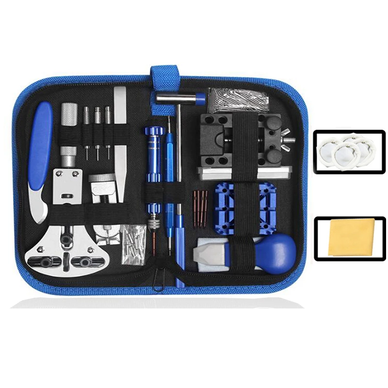 

196PCS Multi-functional Watch Repair Tools Kit Clock Watchmaker Link Pin Dissolving Housing Open Remover Battery Replacement Set