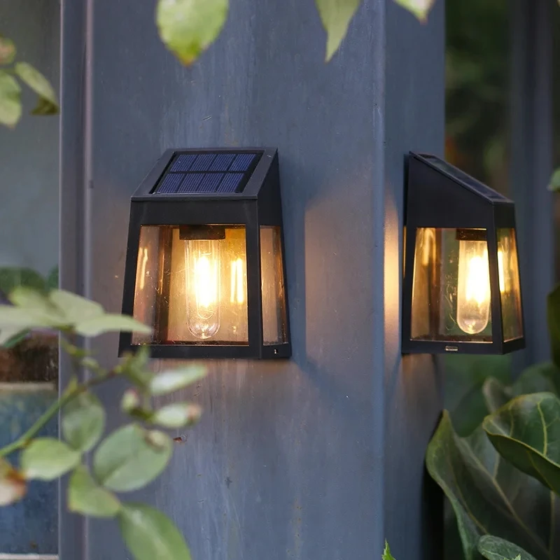 

Solar Wall Light Outdoor Waterproof Sunlight Pathway Fence Lamp Yard Luminous Wall Washer Garden Decoration Tungsten Light Bulb