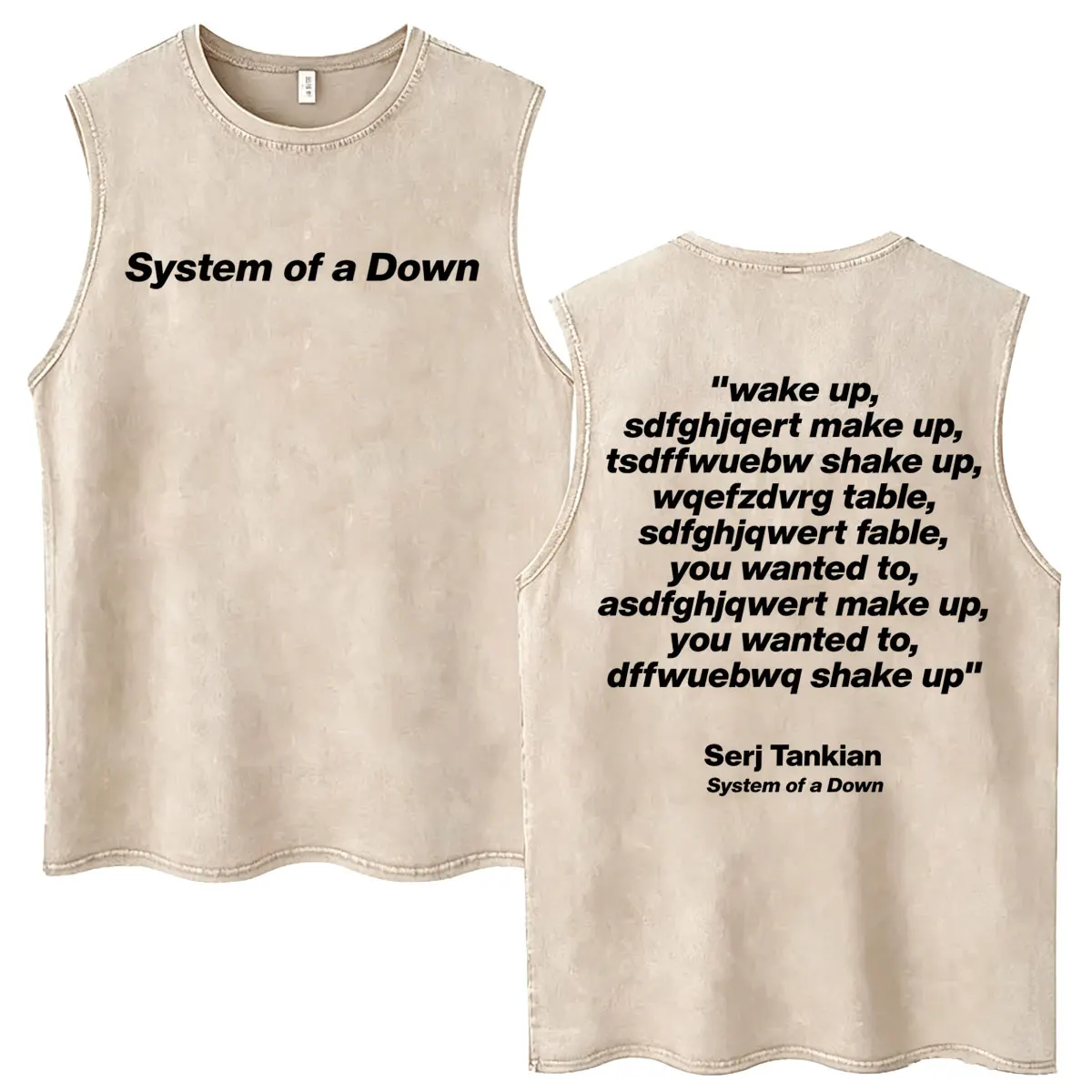 System of A Down Lonely Day Skeleton Vintage Washed Tank Tops Men Classic 90s Rock Alternative Metal Sleeveless Vests T-shirts
