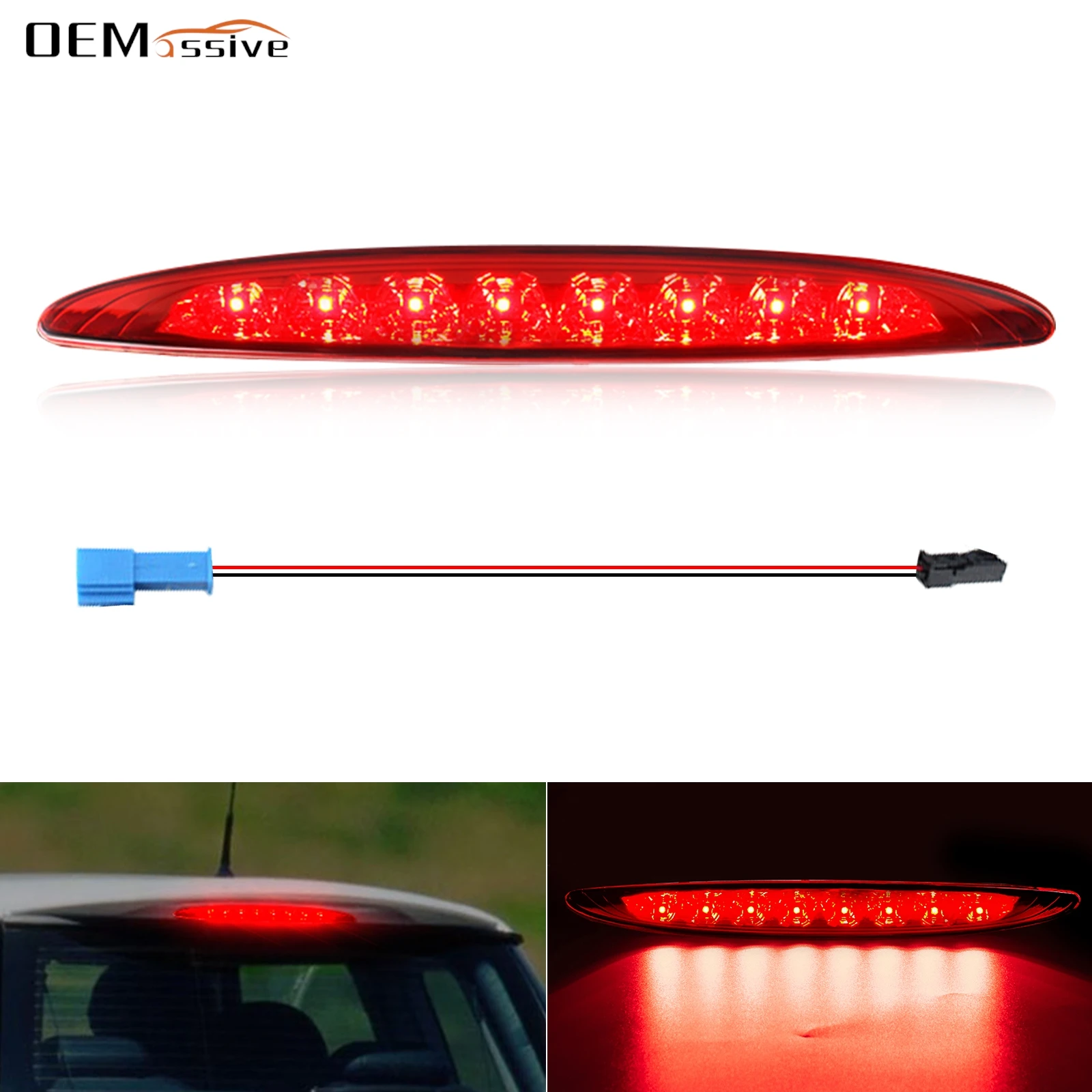 Centre Rear 12V LED 3rd High Level Third Brake Stop Tailgate Light Red IP65 Waterproof For BMW MINI COOPER ONE R50 R53 2001-2006