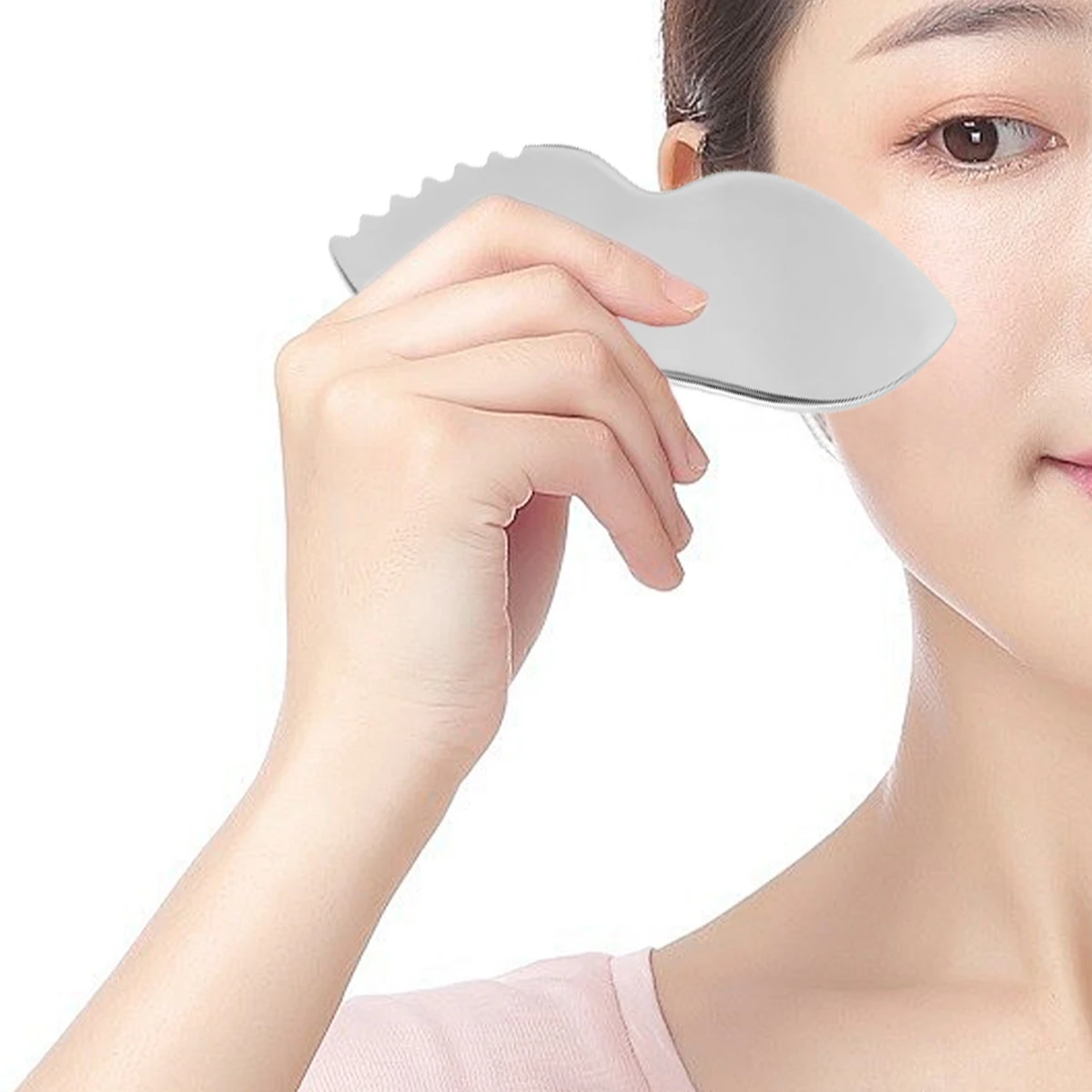 

1Pcs Steel Body Facial Stainless Gua Sha Tool Facial Neck Massage Tool for Blood Circulation Body Lymphatic Drainage Massager