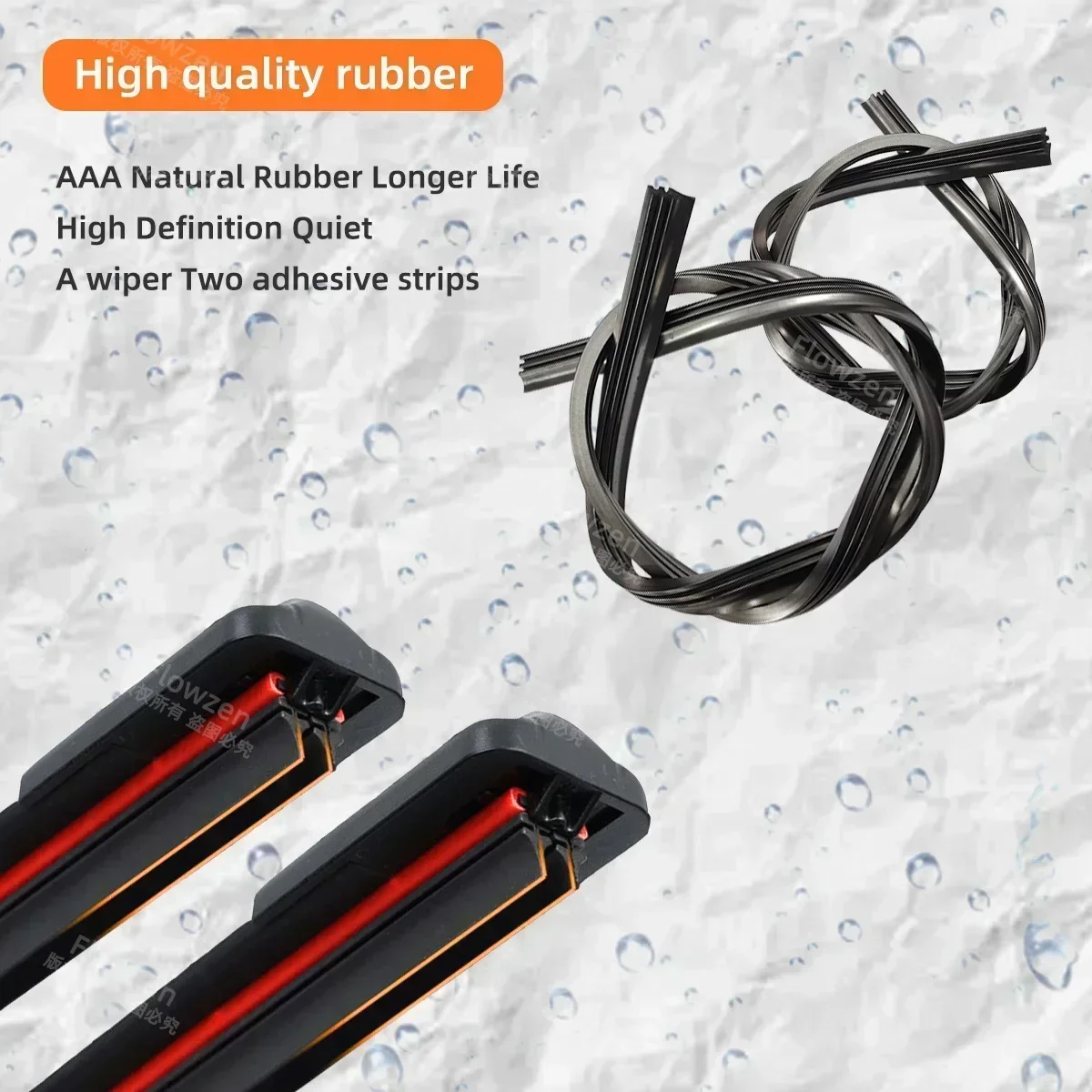 Car Wiper Blades Universal Soft Double Layer Rubber Frameless Bracketless Brushes Accessories Windshield Windscreen Window Front