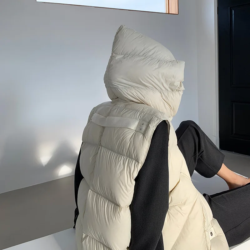 Damenmodelle Herbst Winter Tops Jacke Feder Daunenjacke Entenweste Weste Outwear Kurz verdicken Individualität Bequem