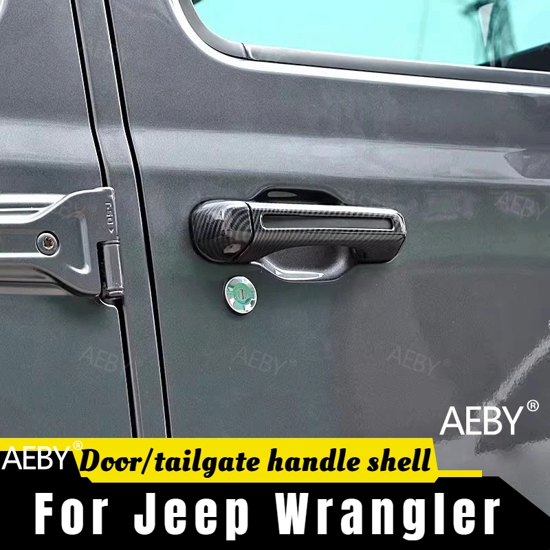 

For Jeep Wrangler 2018-2025 Door handle cover,Tailgate handle shell,Scratch resistant and dustproof,Interior accessories