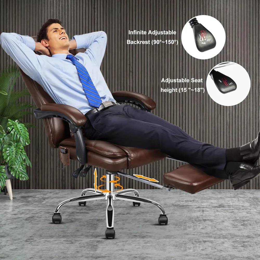 cadeira de massagem vibratória aquecida com massagem de 4 pontos, apoio lombar e apoio para os pés