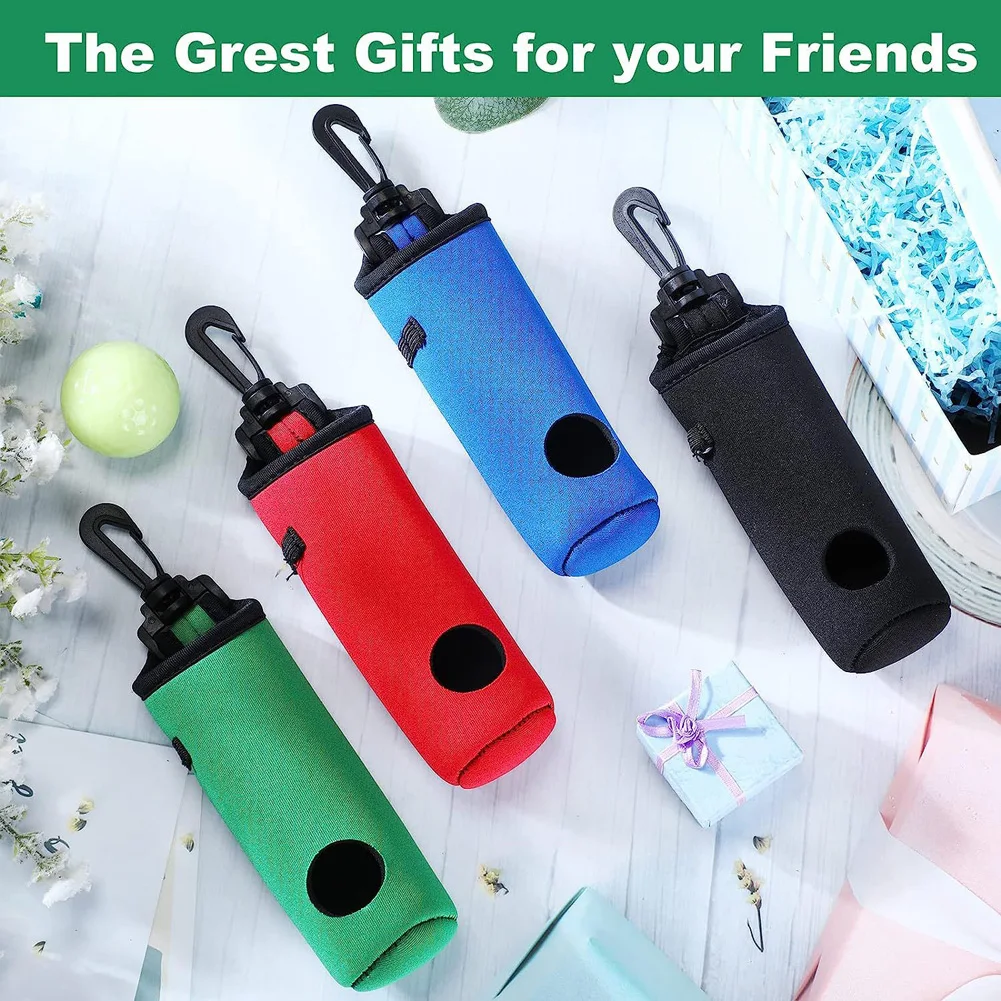 Neoprene Golf Ball Pouch Large Capacity Golf Ball Holder Carry Bag Belt Clip Golf Gifts Accessories For Women Men 21cm/8.27\