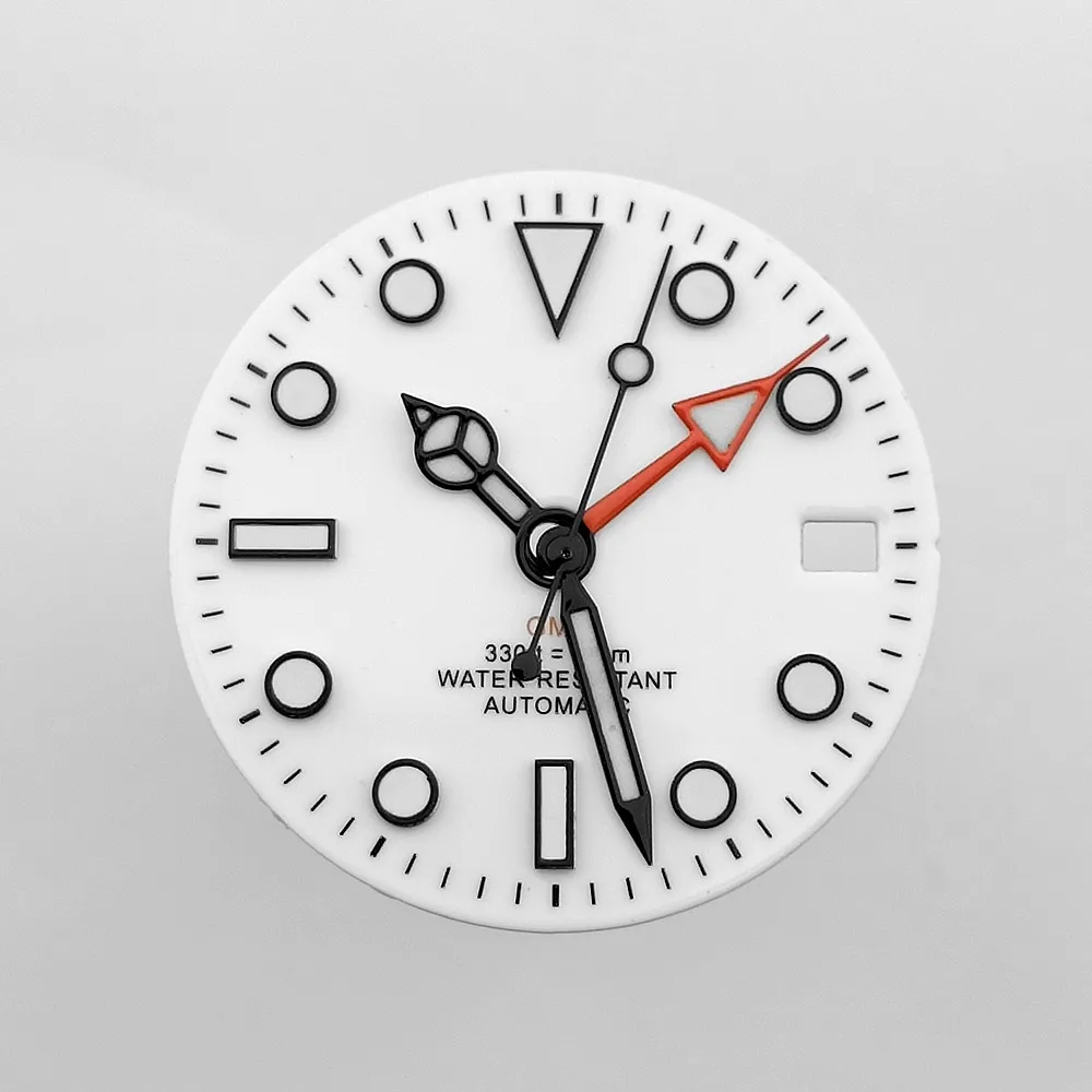28.5mm GMT Dial Pointer Combination Product Blue Bgw9 Luminous Light Fit NH34 Movement Watch Parts Accessories