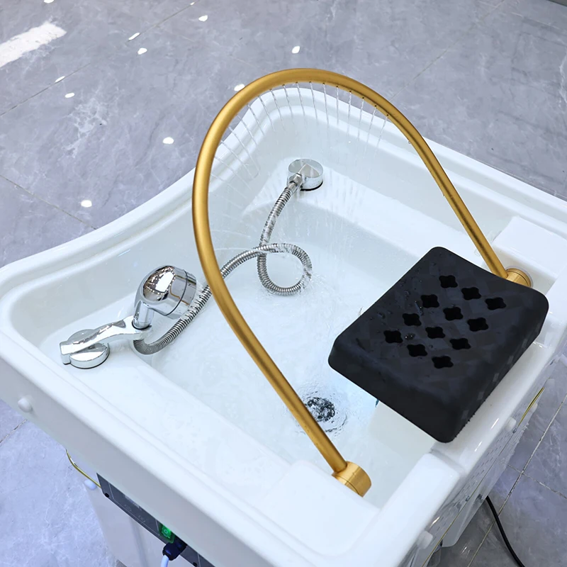 qk-Hair Spa Equipment Portable Head Sink Washing Basin Set Multifunction Modern Fumigation Shampoo Sink with Water Circulation@