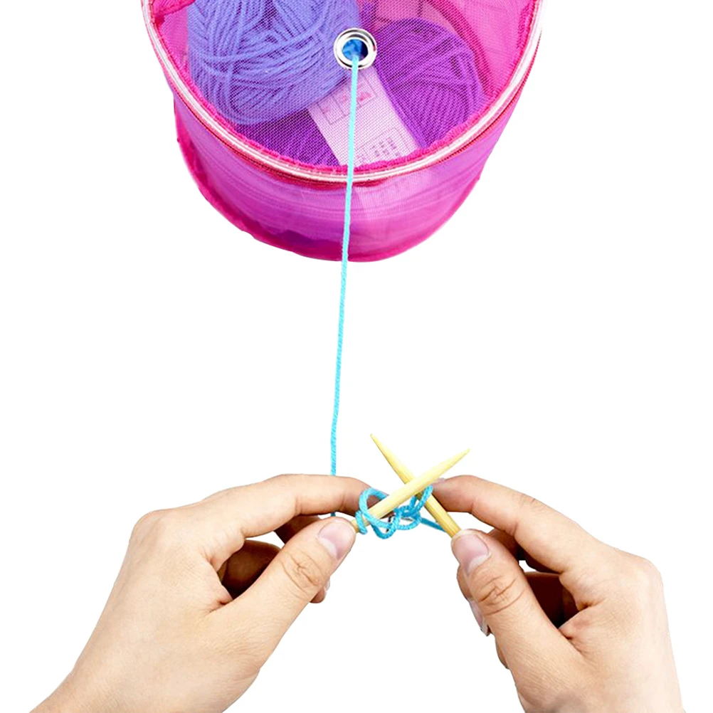 

1Pcs Yarn Storage Bag Mesh Weaving Durable Nylon Knitting Needles Crochet Hooks Organizer Compact Portable Small Size