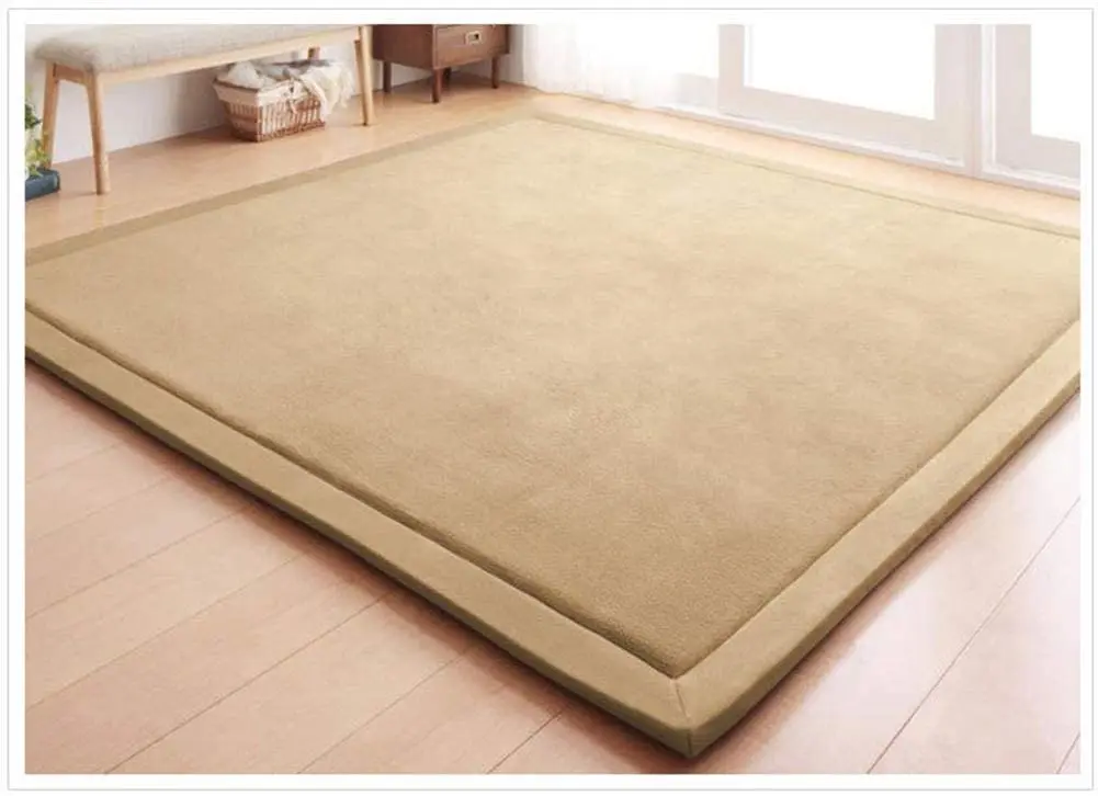 Hot sale coral fleece Tatami Area Rug Kids Play Mat Sitting Room Memory Foam Center Carpet for Living Room floor rugs