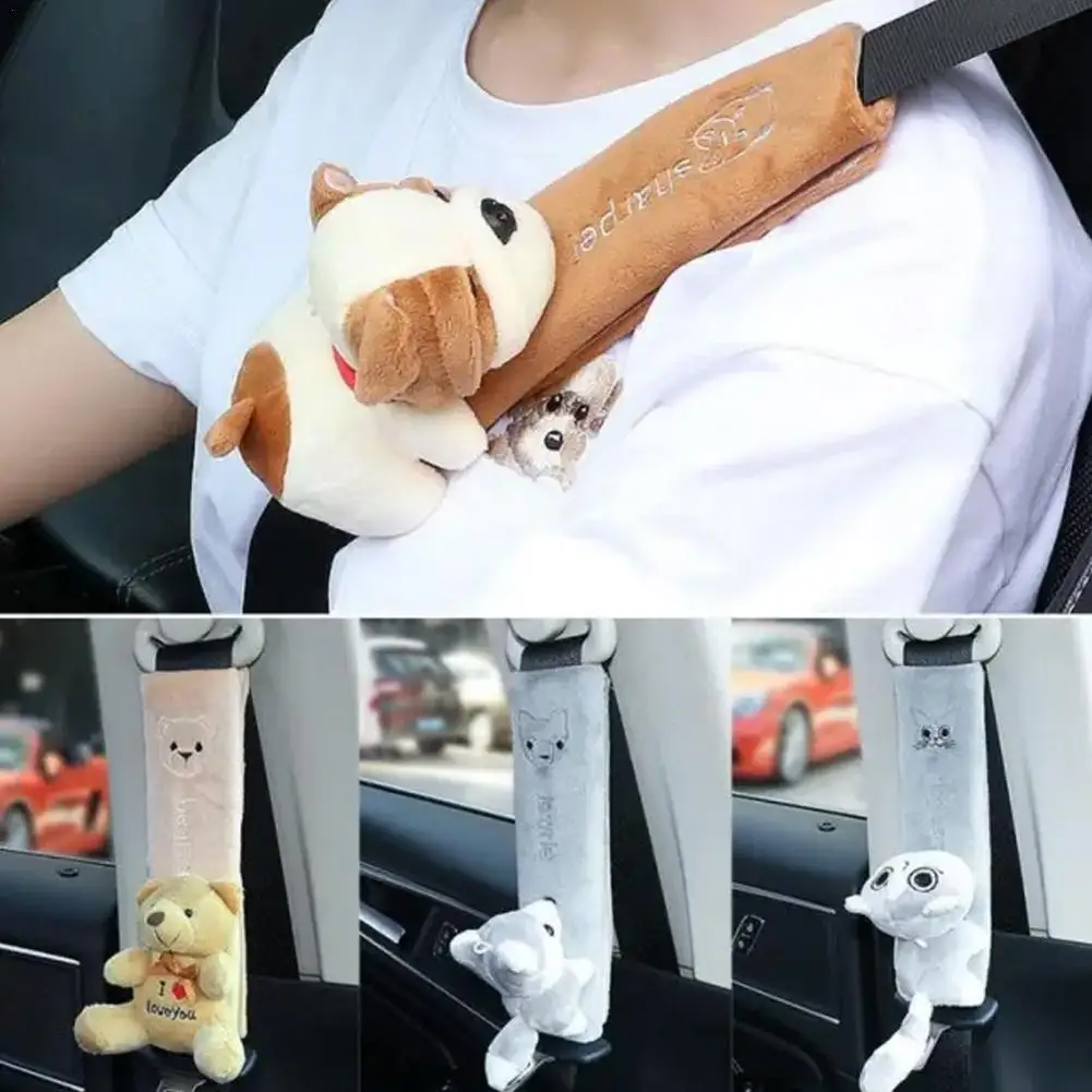 1pcs Car Seat Belt Shoulder Cover Cute Cartoon Single Extended Seat Belt Jewelry Shoulder Cover Car Interior Decoration Supplies