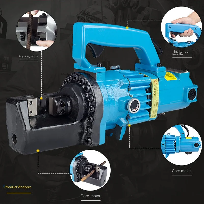 Maszyna do cięcia prętów zbrojeniowych hydrauliczna 22/25 mm, przecinarka do prętów zbrojeniowych, narzędzie do cięcia prętów stalowych, przełącznik kierunku obrotu (przód/tył)