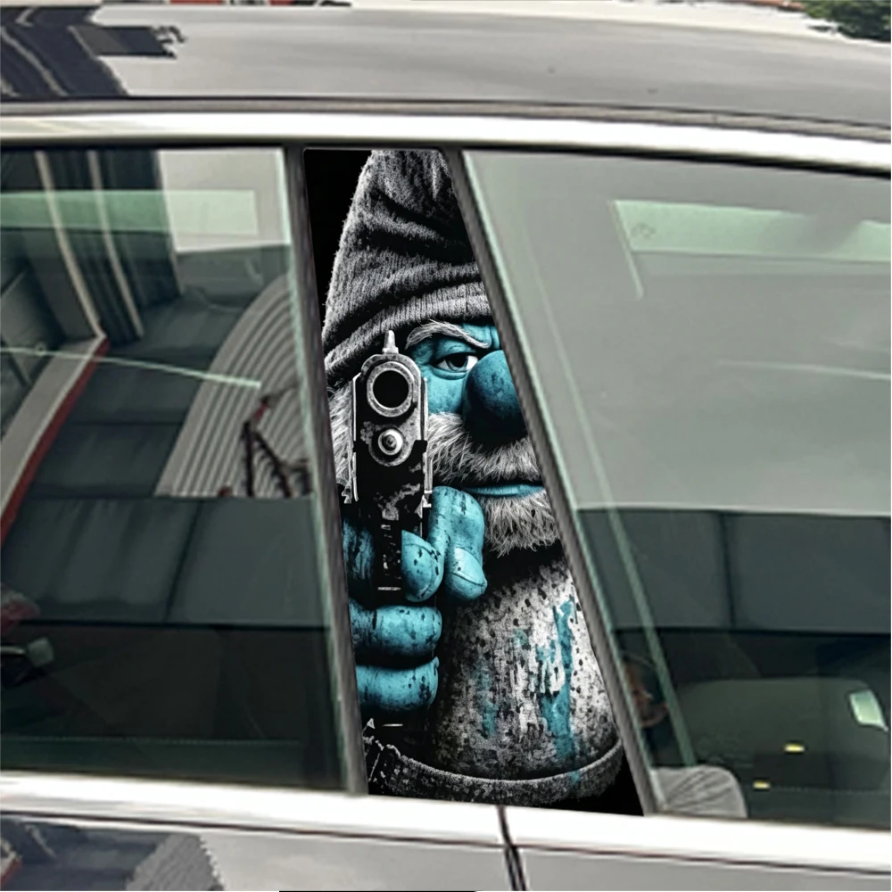 2-Piece Cool Pattern Decal Sticker Durable Vinyl Protective Film Suitable for -B-Post External Accessories, Semi-Matte Finish