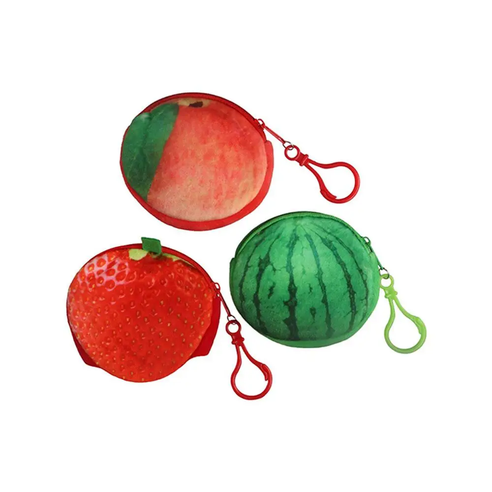 

Cute Watermelon Fruit Coin Purse Strawberry Peach Strawberry Card Holder Card Holder Bag Orange Plush Wallet Outdoor