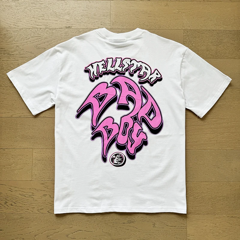تيشيرت Hellstar للرجال والنساء ، نقش مطبوع ، كبير الحجم ، هيب هوب ، جيد التهوية ، مريح ، قطن ، أكمام قصيرة ، صيف ، جديد ، Y2K