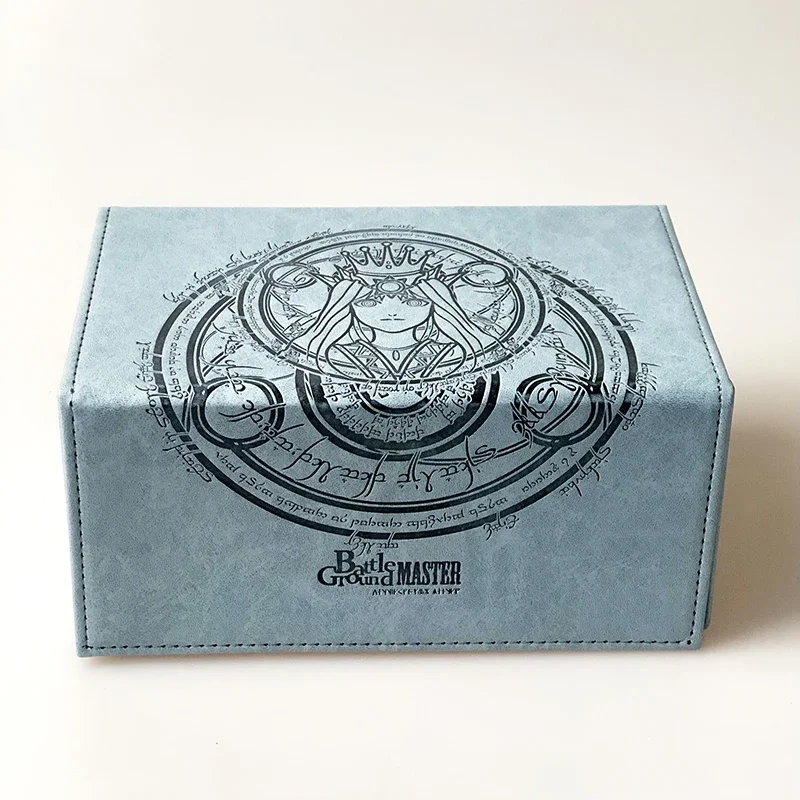 

TW Goddess Card Deck Box 200 Storage Magnetic Premium Flip Card Case PU Leather Deck Box For MTG Trading Card GamesTCG(Sky Blue）