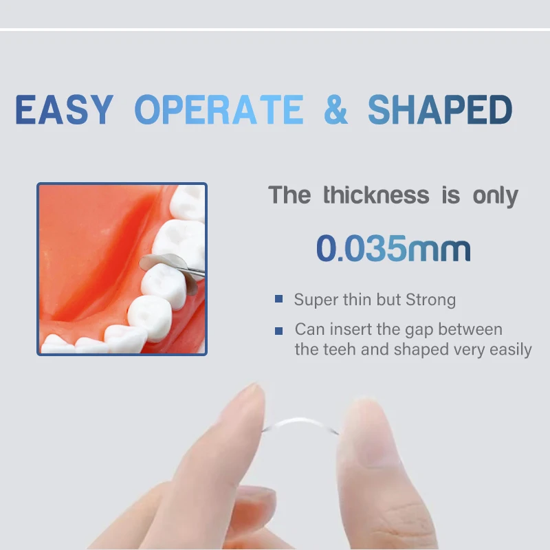 100Pcs Dental Matrix Sectional Contoured Metal Matrices Band Resin Clamping/Seperating Ring Dentist Tools view 2