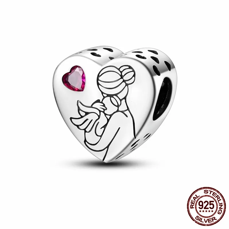 

S925 sterling silver heart-shaped charm paired with an original bracelet makes a perfect DIY jewelry gift for women.