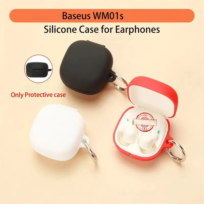 Skinlee For Baseus WM01S Case Solid Color Liquid Silicone Shockproof Cover For Baseus WM01S Back Casing