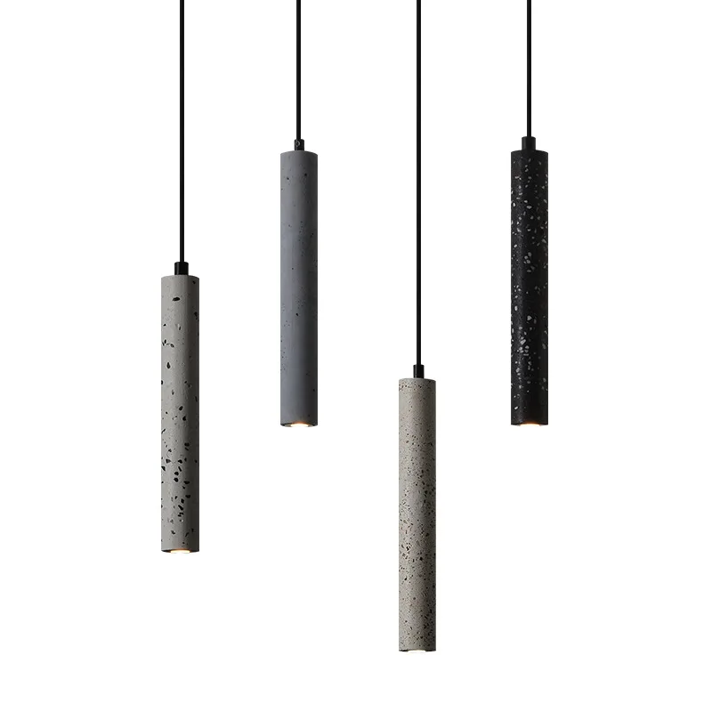 

mini Cement chandelier loft industrial wind bar restaurant lamp Nordic minimalist bedroom bed column cement chandelier