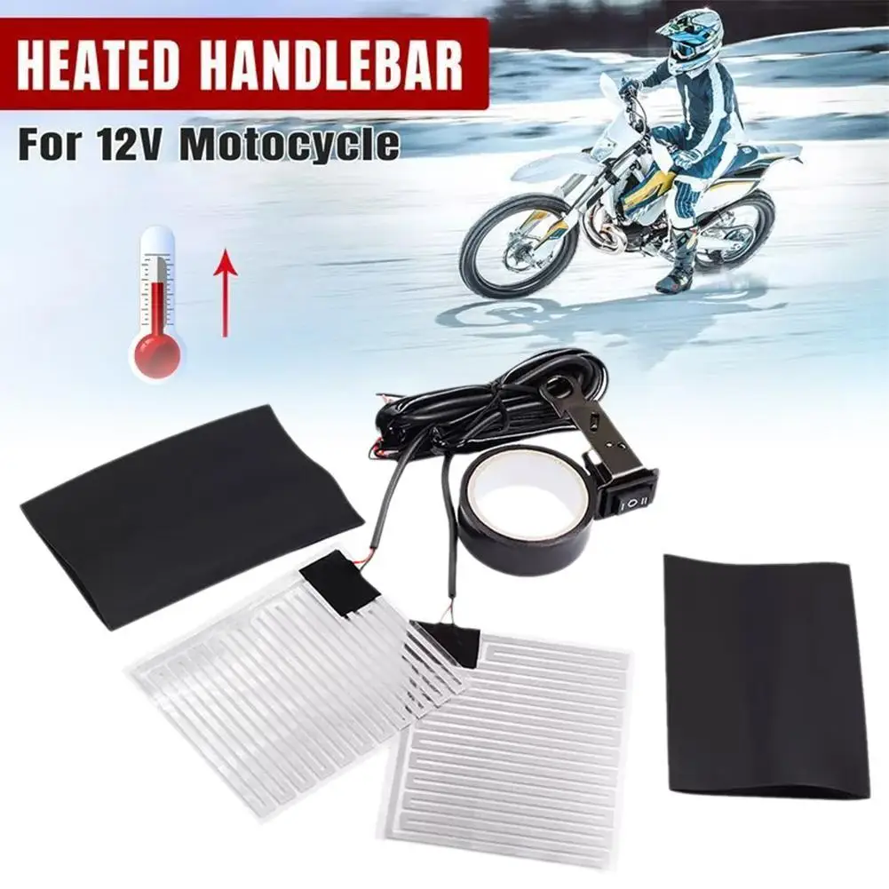 12V Motorcycle Heated Handles Grips ATV Snowmobile Handlebar Heater Warmer Kit For Suzuki Yamaha Heated Steering Wheel Universal